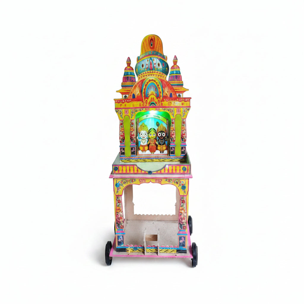 Festival Edition Multicolour Jagannath Rath – LED Light & Wheels Included