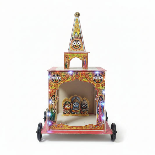 Traditional Festival Jagannath Rath – Compact, LED Lights & Wheels Included
